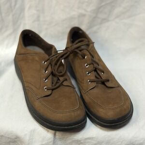 Easy Spirit Women's Size 7N Oxford Shoes Brown Suede Lace Up Casual Comfort